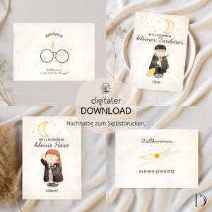 Felicitaciones por tu bebé | Personalizada | Tarjeta de felicitación | Baby Potter | Varios diseños | Hola bebé | Nacimiento | DIN A6 | Tarjeta | Digital