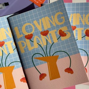 Loving Plants” A5 Notebook – Botanical Art Journal with Blank Pages, Eco-Friendly Stationery Gift, 40 Pages Saddle Stitch Sketchbook