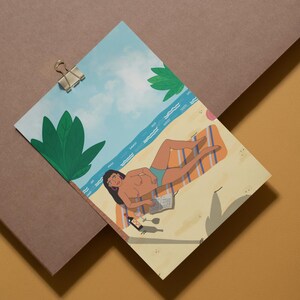 Carte postale féministe unique - Impression d'art audacieuse de 148 x 105 mm, art mural original drôle et cadeau, mini illustration féministe stimulante, cadeau stimulant