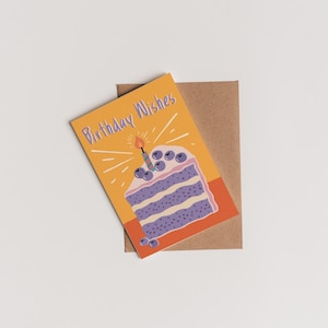 Personalized Birthday Card, Birthday Cake Greeting Card – Cute & Fun Birthday Card with Envelope, Blank Inside, Happy Birthday Card
