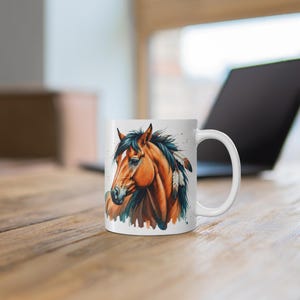 Equestrian Spirit Mug, Horse Lover Gift, Rustic Home Decor, Farmhouse Kitchen Mug, Animal Enthusiast Drinkware, native horse