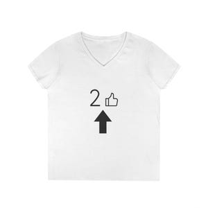 Camiseta casual com decote em V e entusiasmo, camiseta motivacional, presente para amigos, camiseta para amantes de mídias sociais, uso diário, camiseta com botão de curtir