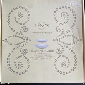 2 Tiered Lenox French Perle White Server