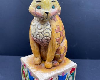 Jasper Jim Shore Cat Figurine Yellow Cat 114424 Heartwood Creek