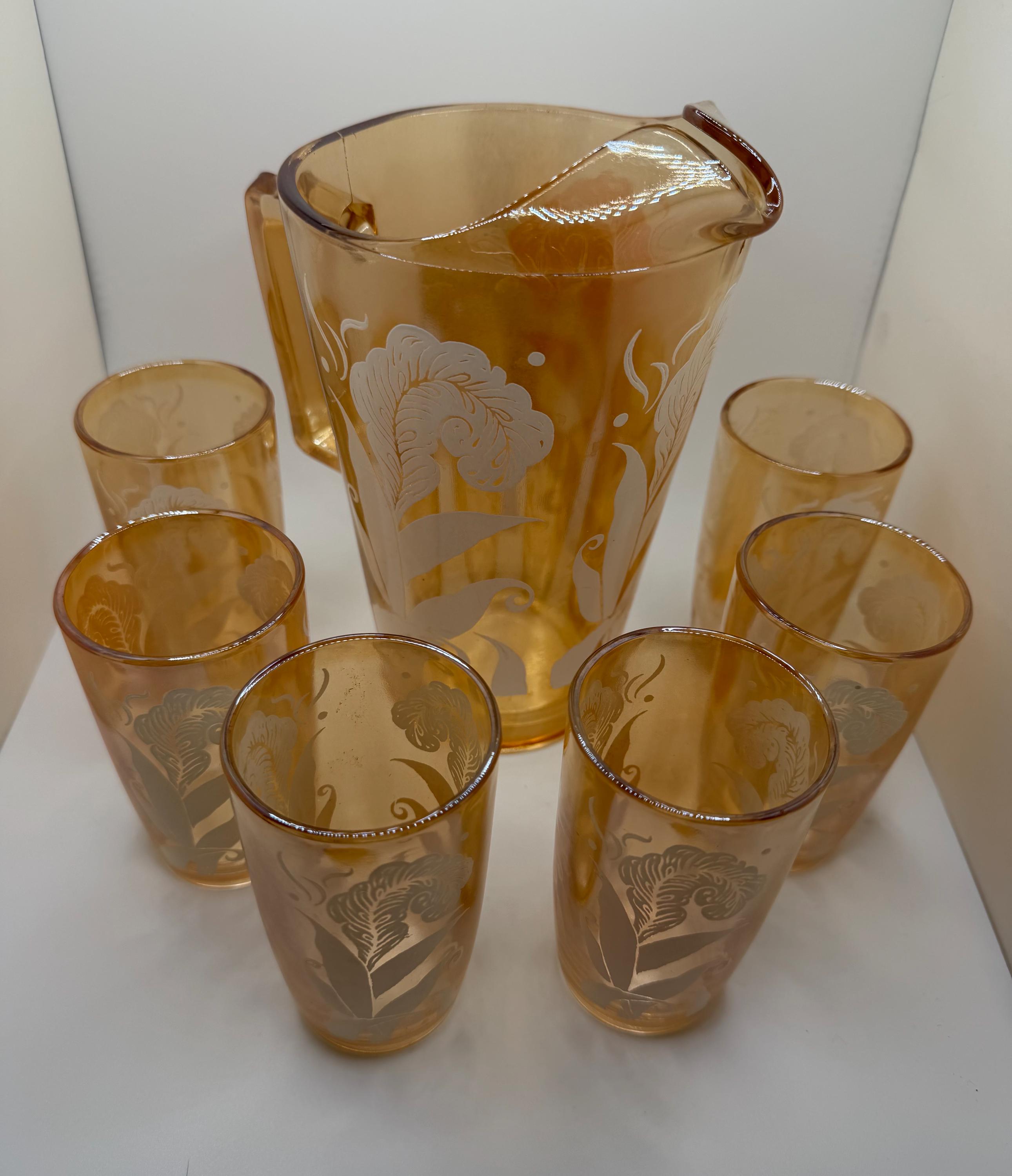 Jeanette Glass Pitcher - Etsy