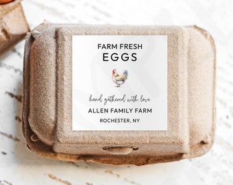 180 Personalised Egg Box Labels Custom Egg Boxes Printed Sticky Labels Chicken Hen