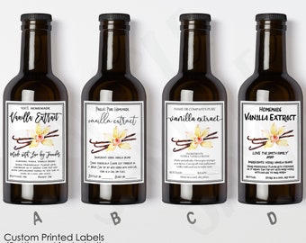 Custom Vanilla Extract Labels, Printed Vanilla Extract Stickers, Personalized Homemade Vanilla Extract, Business / Product Label, Glossy