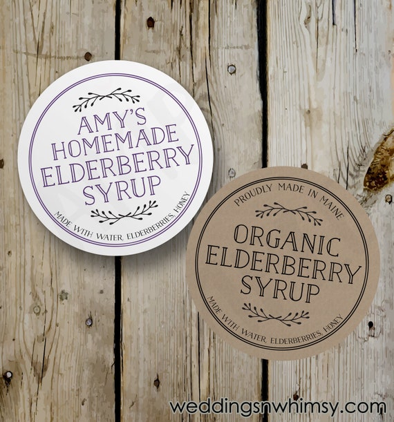 Custom Elderberry Syrup Labels Vintage Homemade Elderberry | Etsy