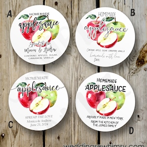 Custom Applesauce Labels, Printed Applesauce Stickers, Personalized Preserves Sticker, DIY Homemade Wedding Favor, Canning Product Label