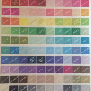 May include: Color chart with a variety of colors, including red, blue, green, yellow, and purple. The chart is labeled "Weddings'n Whimsy" and includes the text "Color Chart" and "Not Recommended for Text".