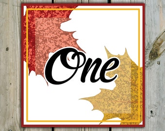 10 Custom Autumn Table Numbers - Personalized Autumn Wedding Table Numbers / Autumn Shower Table Numbers - Fall Leaves Table Numbers