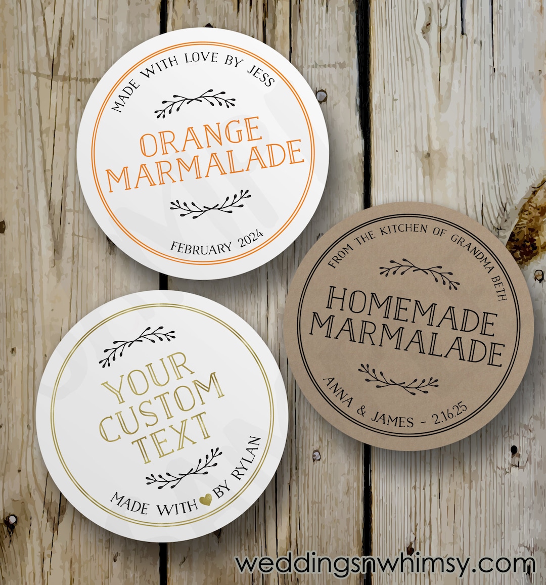 Custom Orange Marmalade Stickers, Vintage Homemade Marmalade Round