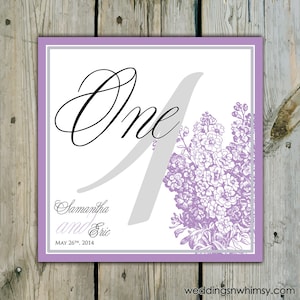 10 Custom Lilac Table Numbers - Personalized Lilac Wedding Table Numbers / Lilac Shower Table Numbers / Birthday Table Number Cards - Spring