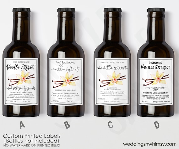 Custom Vanilla Extract Labels, Printed Vanilla Extract Stickers, Personalized Homemade Vanilla Extract, Business / Product Label, Glossy