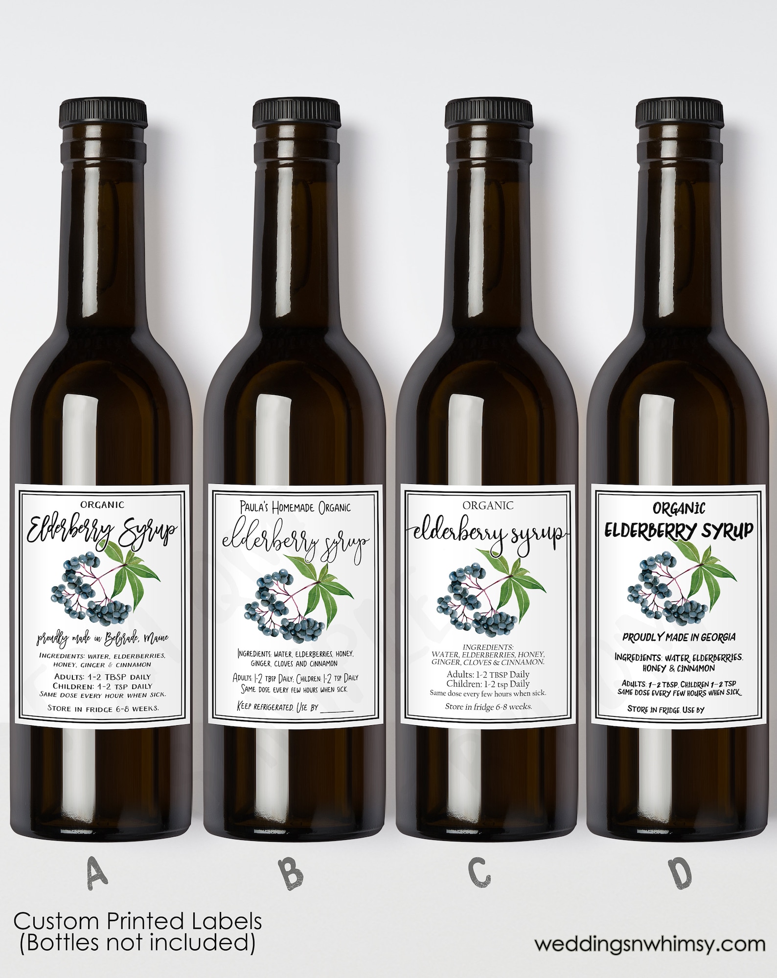 Custom Elderberry Syrup Labels Printed Elderberry Syrup - Etsy
