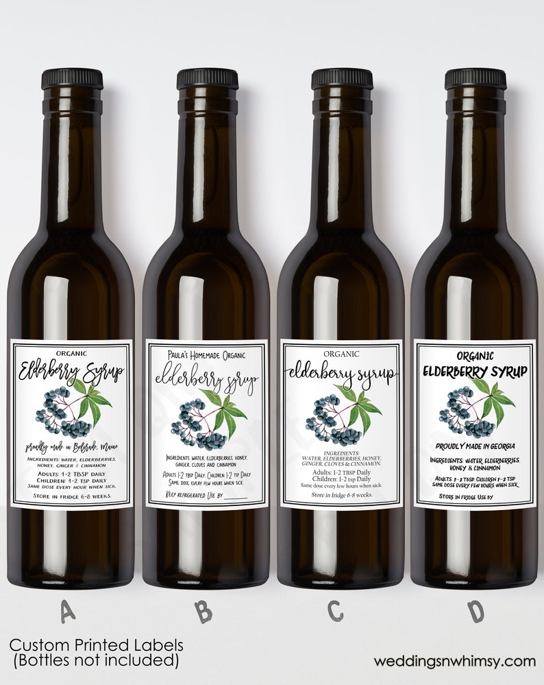 Custom Elderberry Syrup Labels Printed Elderberry Syrup - Etsy