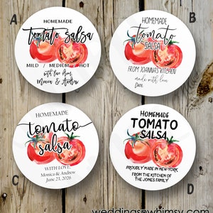 Custom Tomato Salsa Labels, Printed Tomato Salsa Stickers, Personalized Canning Preserves Sticker, DIY Homemade Wedding Favor, Product Label
