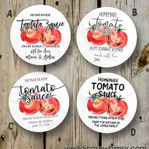 Custom Tomato Sauce Labels, Printed Tomato Sauce Stickers, Personalized Canning Preserves Sticker, DIY Homemade Wedding Favor, Product Label