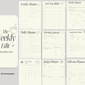 Editable Self Care Journal | Digital Download | Self Care Planner | Canva Planner Templates