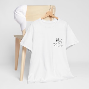 Cat Sunglasses Tee, Funny Graphic T-Shirt, Hipster Kitty Top, Cool Cat Shirt, Cat Lover Gift, Unisex Heavy Cotton, Rude Pose Cat Tee