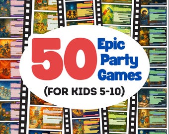 Printable Birthday Party Games Bundle: 50 Adventures for Kids Ages 5-10