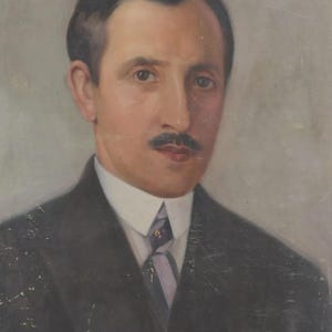 Oil painting portrait signed