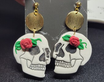 Skull and Roses Earrings