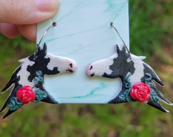 Horse Equine Paint Horse Clay Earrings