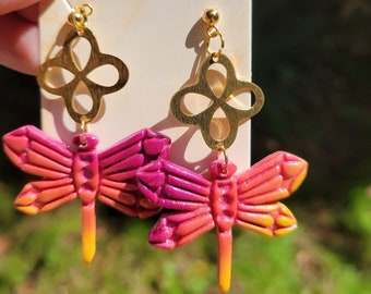 Dragonfly Clay Earrings