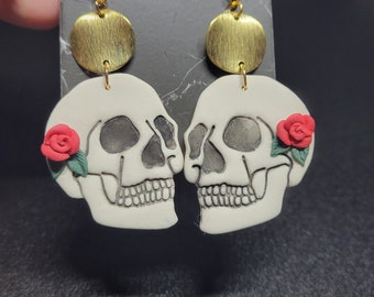 Skull and Roses Earrings