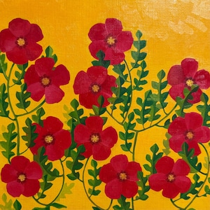 Original Square Flower Oil Painting 2510