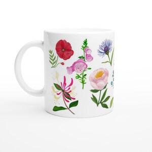 Botanical White 11oz Ceramic Mug with Colour Inside Or White