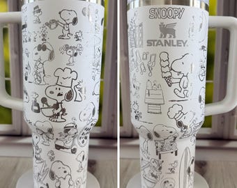 Snoopy 40oz Stanley Style Cartoon Travel Tumbler