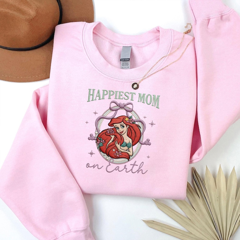 Disney Ariel Mom Shirt, Little Mermaid Mom Sweatshirt, Happiest Mom On Earth Shirt, Cute Disney Mama Gift, Mother's Day Disney Shirt image 1