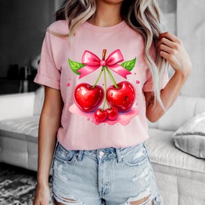 Cherry Png, Cherries with Bow, Cherry Clipart, Cherry Sublimation, Cherries, Png Digital download, Cherries Sublimation, Sweatshirt Png