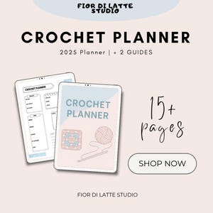 Printable Crochet Planner PDF | Crochet Project Organizer | Digital Crochet Journal | Hook & Yarn Tracker | Crochet Pattern Planner