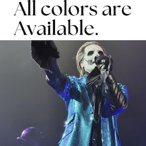 Handcrafted Ghost Band Papa Emeritus Blazer | Ghost Band Papa Blue Sequin Jacket | Ghost Band Papa Red Jacket | Ghost Band Papa Purple Coat