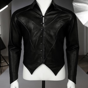 Handmade Papa V Inspired Black Leather Jacket | Gothic Pope Cosplay and Stagewear | The Band Ghost Cosplay Coat | Papa V Jacket
