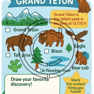 Grand Teton National Park Scavenger Hunt