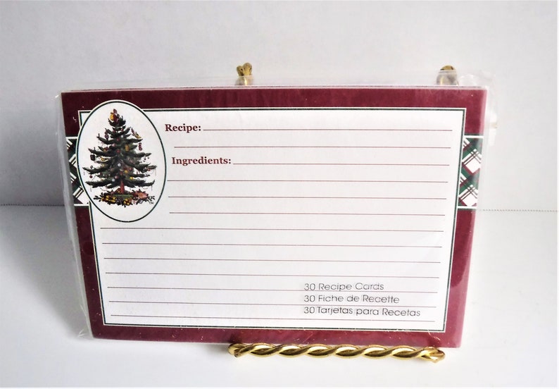 Spode Christmas Recipe Cards Christmas Tree  30 cards 4 X 6 image 0