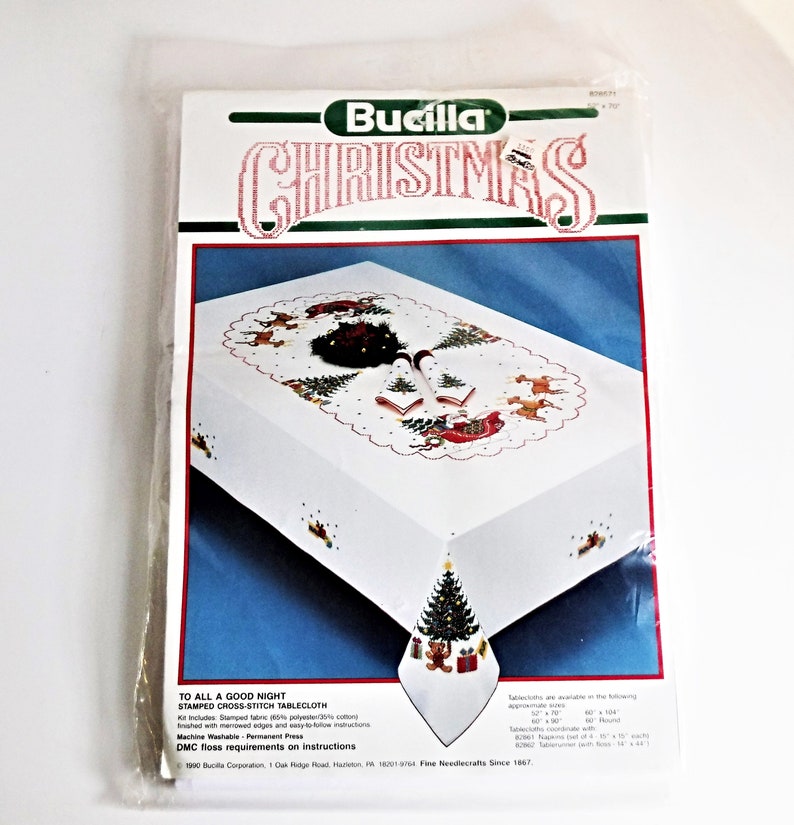 Bucilla Tablecloth Kit  Christmas To All A Good image 0