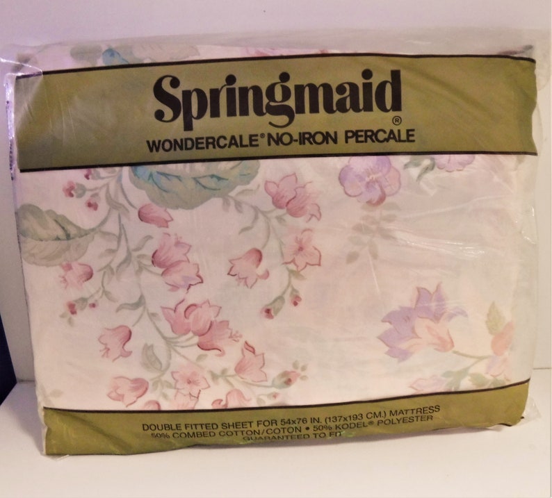 Springmaid Double Fitted Sheet Wondercale No Iron Percale Etsy