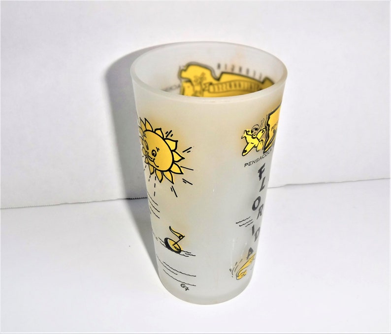 Florida Souvenir Tumbler State Glass 1960's Mid Century Etsy
