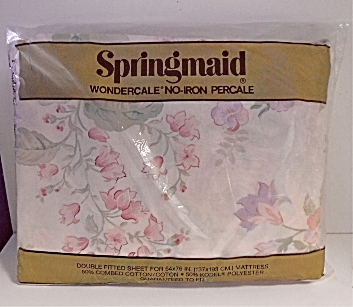 Springmaid Double Fitted Sheet Wondercale No Iron Percale Etsy