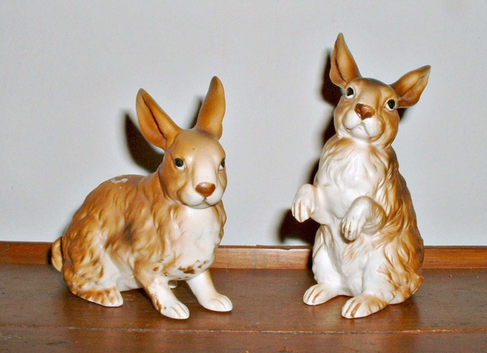 Vintage Lefton Rabbits Figurines Brown 1960s Easter H6664 Etsy