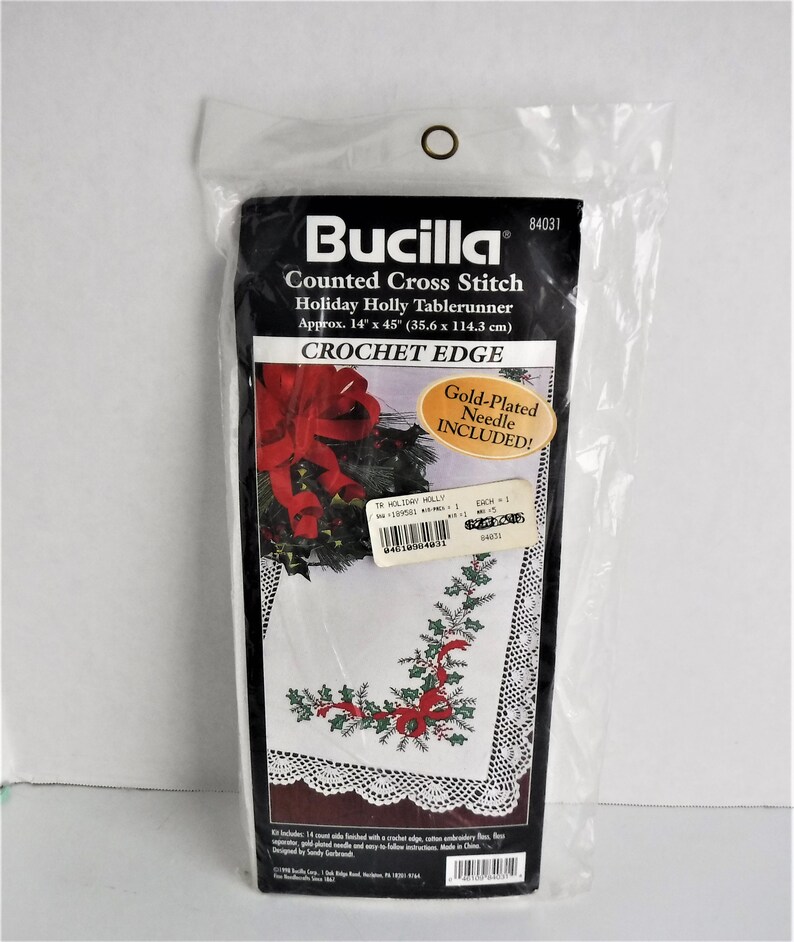 Bucilla Holiday Holly TableRunner Kit Counted image 0