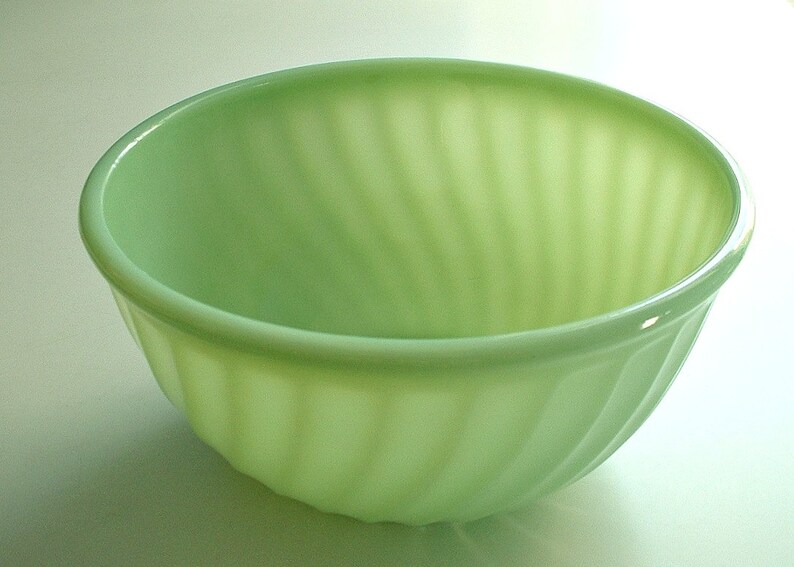 Vintage Fire King Jadite Bowl Swirl Mixing Bowl Jadeite 8 Inch Etsy