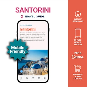 Santorini Reiseführer | Griechenland Reiseplaner | Digitaler Reiseführer | Insel Urlaub | Handy Reise Download | Reiseplaner