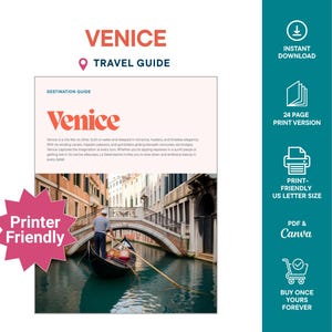 Venice Travel Guide | Printable City Guide | Italy Vacation Planner | Digital Download | Venice Trip | Travel Itinerary | Italy Guide
