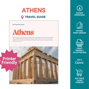 Athen Reiseführer | Printable Travel Guide | Stadtführer | Athen Reiseplaner | Griechenland Urlaub | Digital Travel Download | Reiseplaner